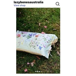 ONE Lazybones Australia Busy Garden reversible pillowcase organic cotton ANTHRO